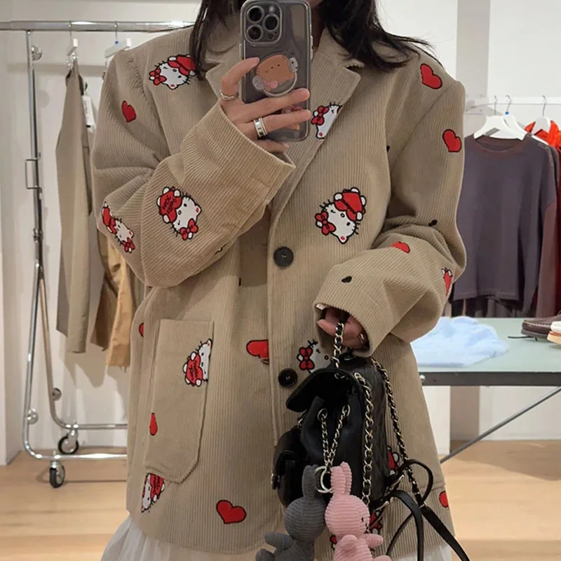 Anime Sanrio Hello Kitty suit jacket y2k women's autumn winter fashion new loose all-match cartoon cute Printing temperament top
Anime Sanrio Hello Kitty suit jacket y2k women's autumn winter fashion new loose all-match cartoon cute Printing temperament top