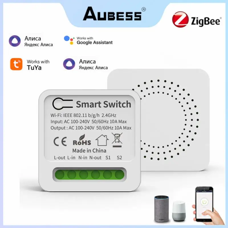 Умный Wi-Fi переключатель AuBess ZigBee Tuya, двухсторонний переключатель «сделай сам», миниатюрный умный выключатель с управлением через Alexa Google Home Я...
Умный Wi-Fi переключатель AuBess ZigBee Tuya, двухсторонний переключатель «сделай сам», миниатюрный умный выключатель с управлением через Alexa Google Home Я...