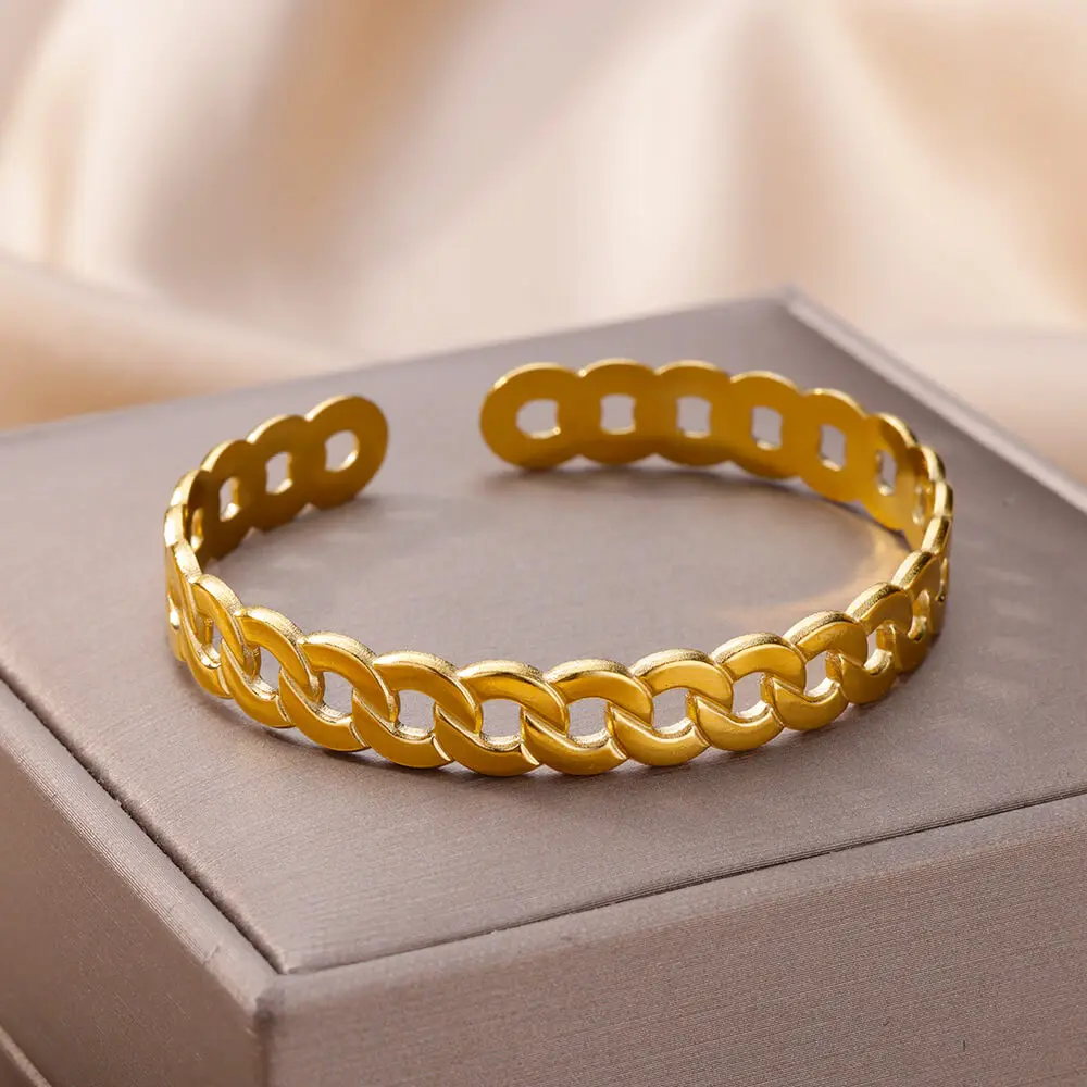 Stainels Steel Twist Chain Bangle Bracelet For Women Charm Gold Color Couple Bracelets Punk Fashion Jewelry Gifts Free Shipping
Stainels Steel Twist Chain Bangle Bracelet For Women Charm Gold Color Couple Bracelets Punk Fashion Jewelry Gifts Free Shipping