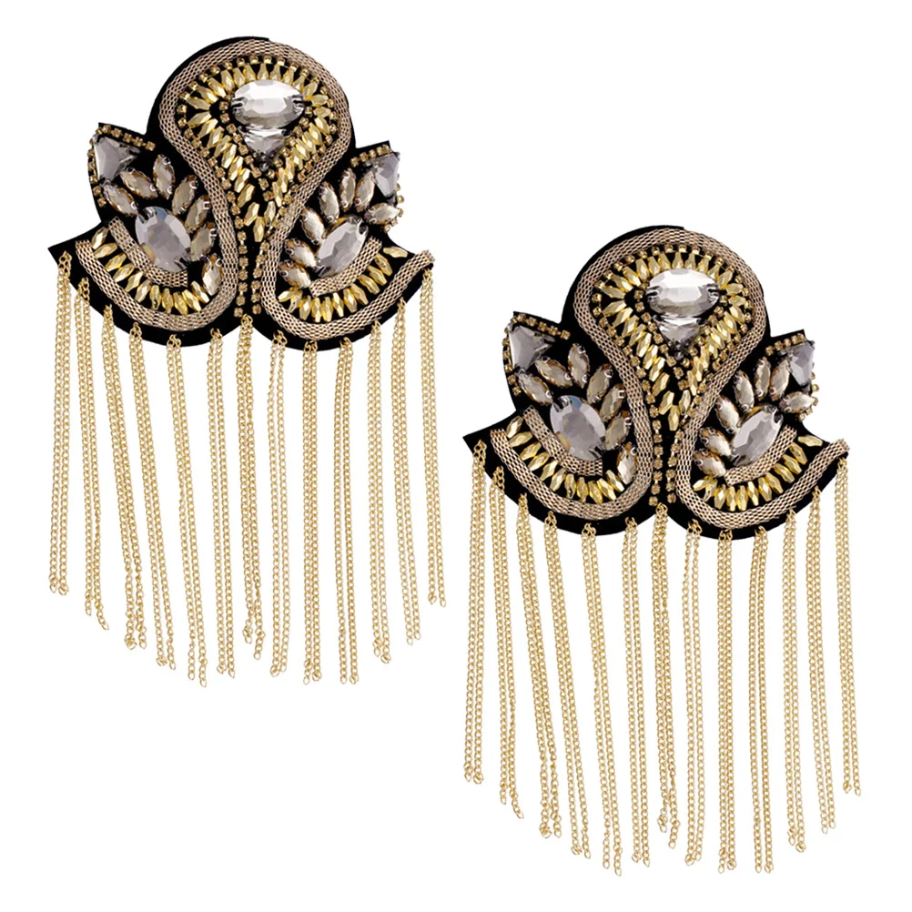 Tassel Epaulets Vintage Punk Link Shoulder Board Badge Fringe Epaulet Shoulder Pair ( Golden )
Tassel Epaulets Vintage Punk Link Shoulder Board Badge Fringe Epaulet Shoulder Pair ( Golden )