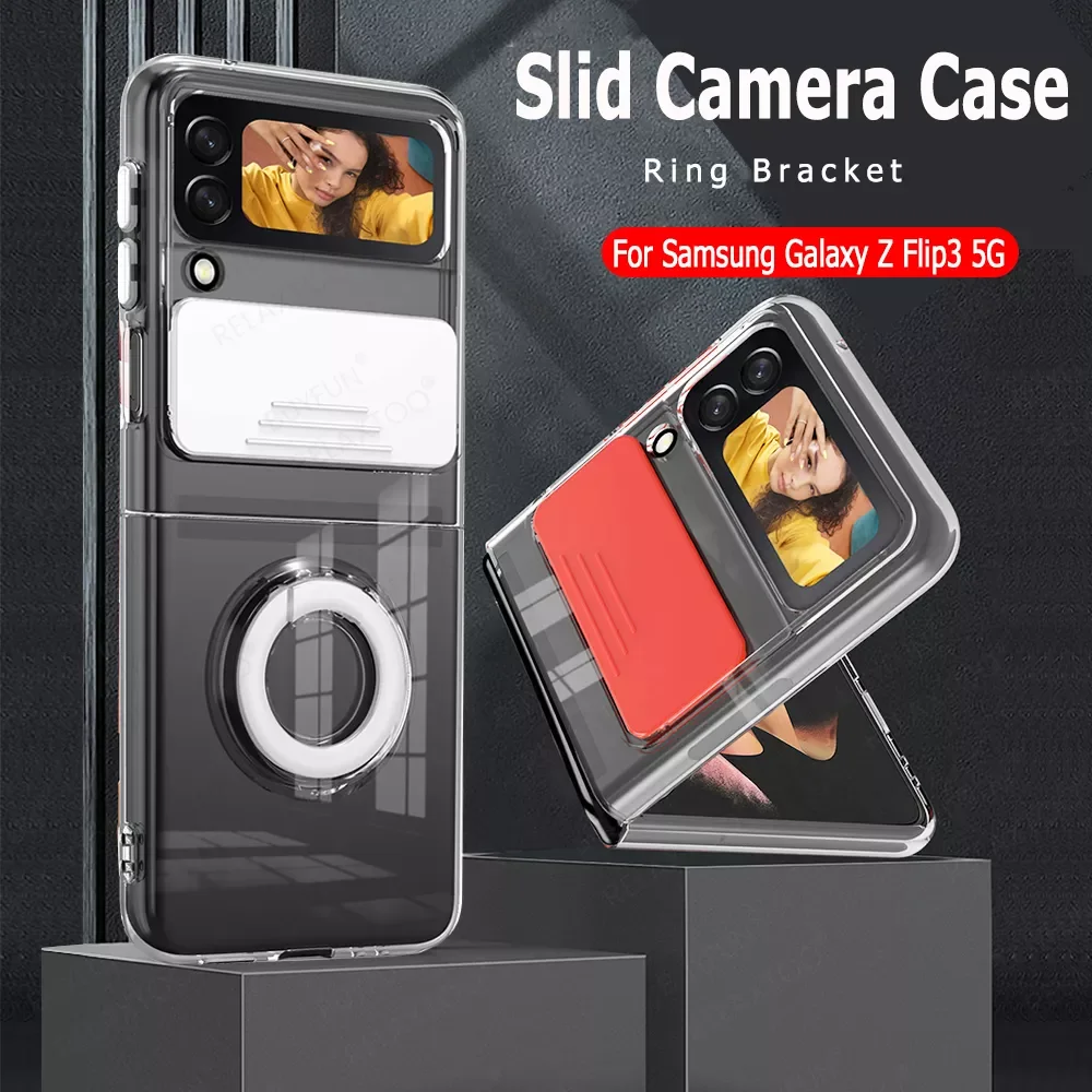 Galaxy Z Flip3 5G Sliding Camera Protector Case For Sansung Z Flip 3 Sumsung ZFlip3 Clear Bracket Shockproof Shell Cover Fundas
Galaxy Z Flip3 5G Sliding Camera Protector Case For Sansung Z Flip 3 Sumsung ZFlip3 Clear Bracket Shockproof Shell Cover Fundas