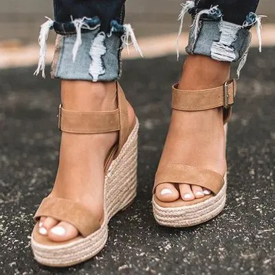 Women Wedges Sandals Casual Buckle Strap Heel Platform Gladiator Sandals Open Toe High Heel Wedge Hemp Rope Platform Sandals
Women Wedges Sandals Casual Buckle Strap Heel Platform Gladiator Sandals Open Toe High Heel Wedge Hemp Rope Platform Sandals