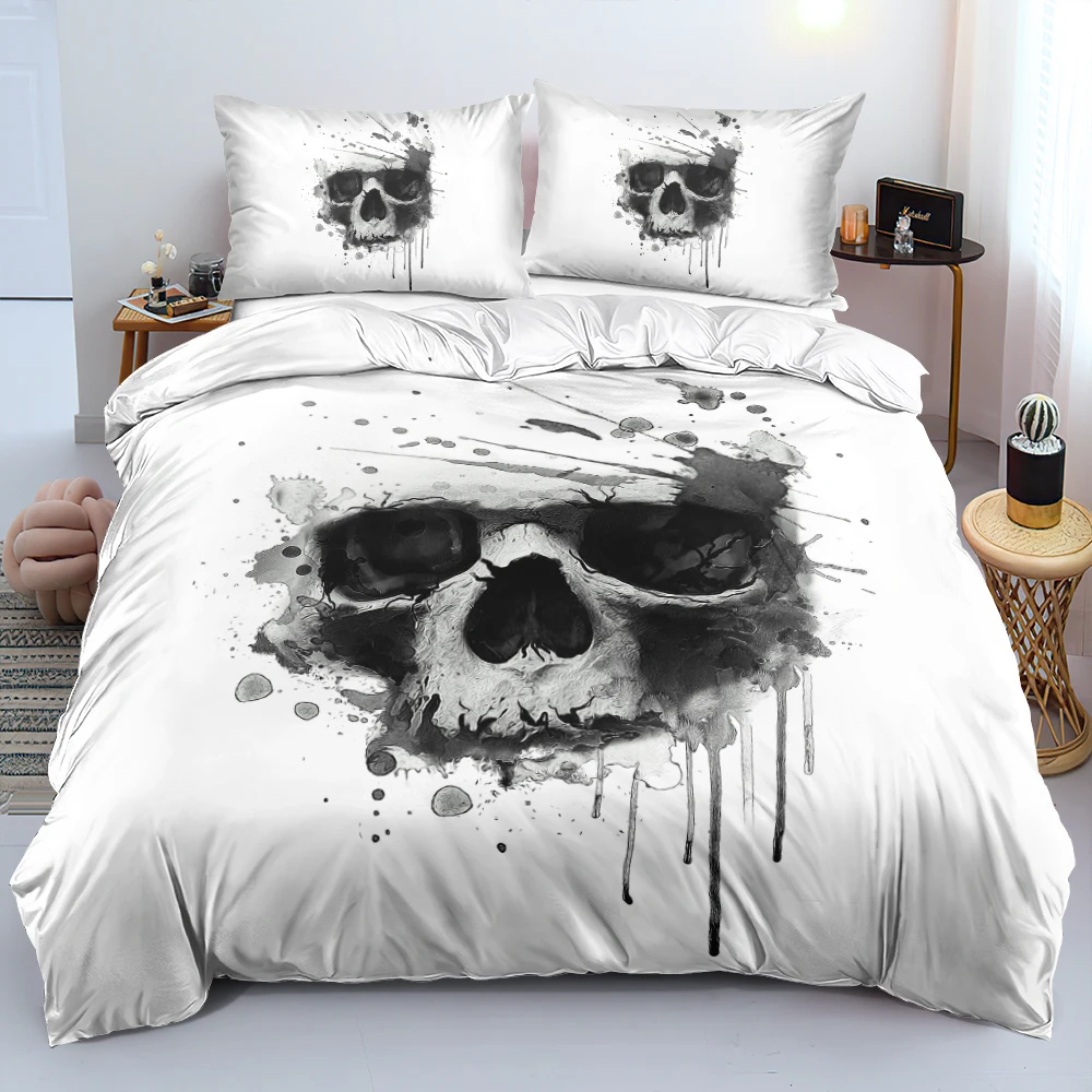 White Duvet Cover Classic Skeleton Bed Linen Sets Quality King Size Quilt Case Pillow Shams Queen Double Twin Size Bedding Set
White Duvet Cover Classic Skeleton Bed Linen Sets Quality King Size Quilt Case Pillow Shams Queen Double Twin Size Bedding Set