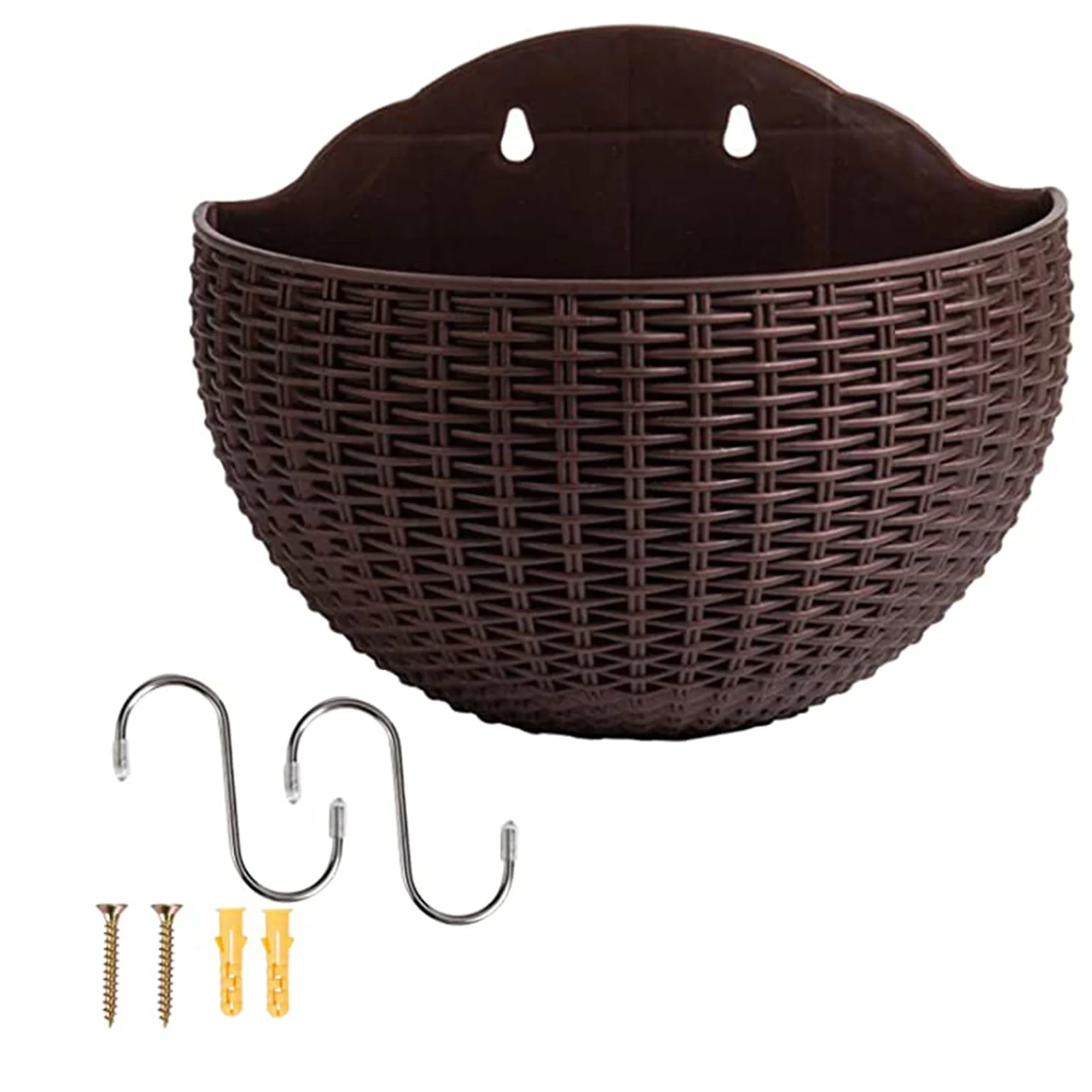 Imitation Rattan Wall Hanging Half Round Flowerpot Planter Semicircular Wall Flower Pot Balcony Household Outdoor hanging basket
Imitation Rattan Wall Hanging Half Round Flowerpot Planter Semicircular Wall Flower Pot Balcony Household Outdoor hanging basket