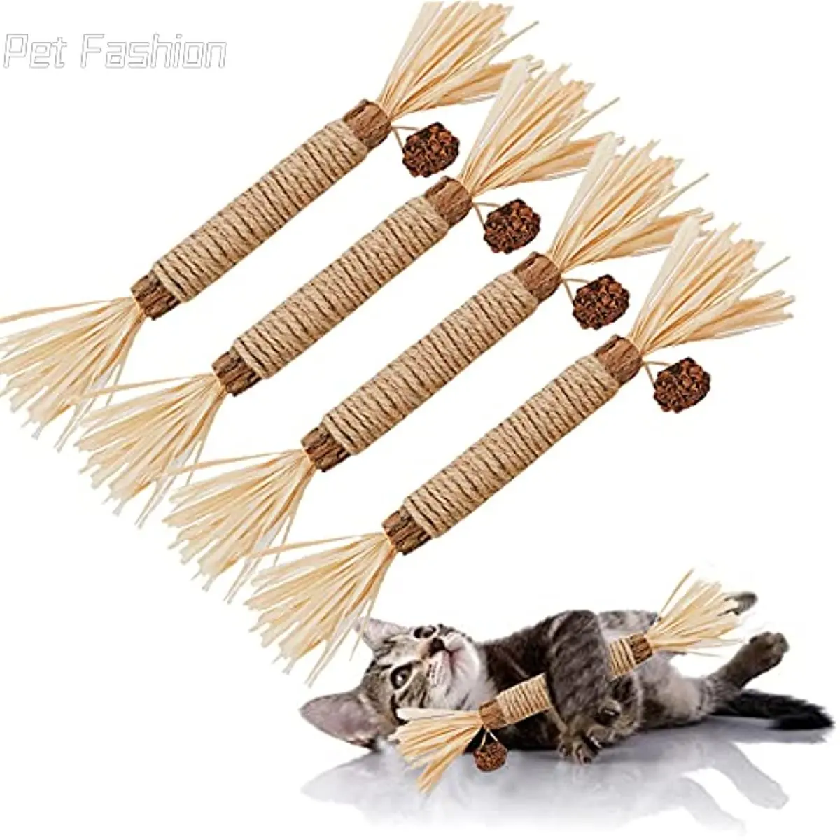 

2023 new Cat Toys Silvervine Chew Stick,Kitten Treat Catnip Toy Kitty Natural Stuff with Catnip for Cleaning Teeth Indoor Dental