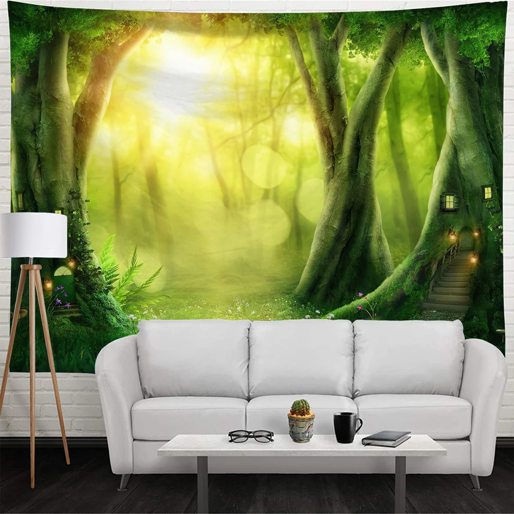 Forest Tree Cave Tapestry Nature Misty Sunshine Through Jungle Creek Psychedelic Landscape Tapestries Bedroom Living Room Decor
Forest Tree Cave Tapestry Nature Misty Sunshine Through Jungle Creek Psychedelic Landscape Tapestries Bedroom Living Room Decor