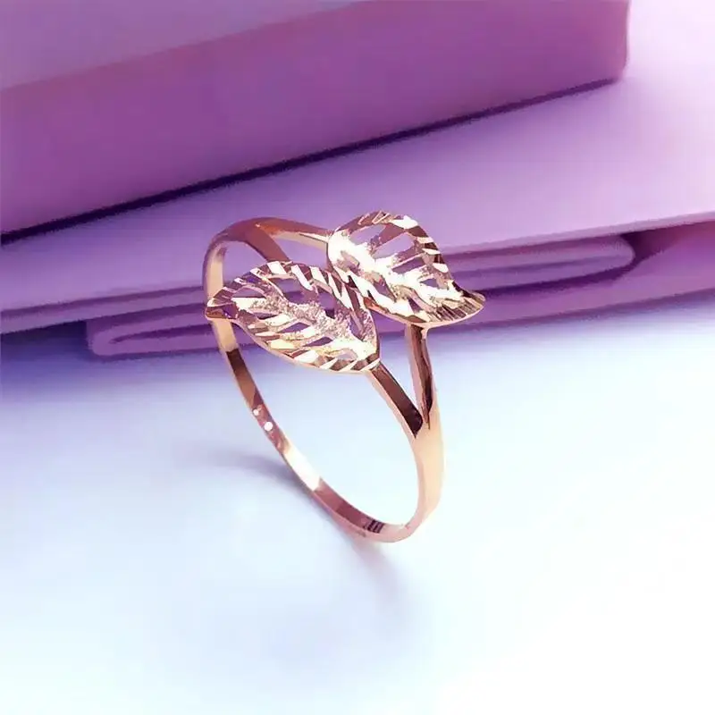 585 purple gold 14K rose gold shiny foliage rings for women opening fresh fashion exquisite craftsmanship charm jewelry
585 purple gold 14K rose gold shiny foliage rings for women opening fresh fashion exquisite craftsmanship charm jewelry