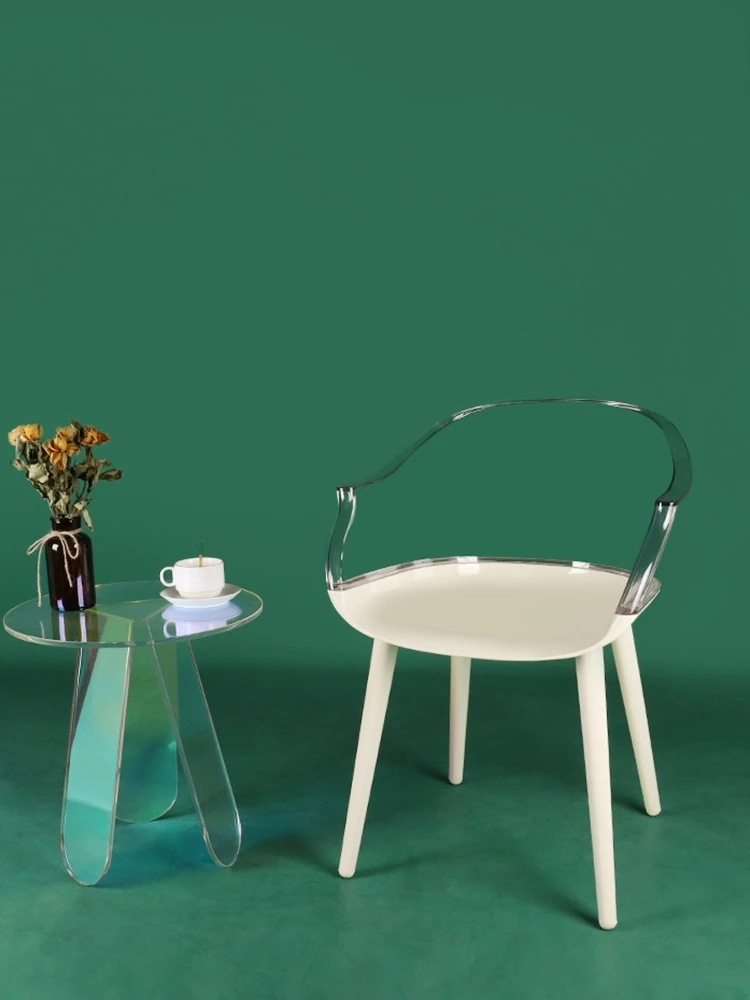 Creative Acrylic Chair Transparent Light Luxury Dining Chair Creative Armrest Chair Symbian Chair
Creative Acrylic Chair Transparent Light Luxury Dining Chair Creative Armrest Chair Symbian Chair