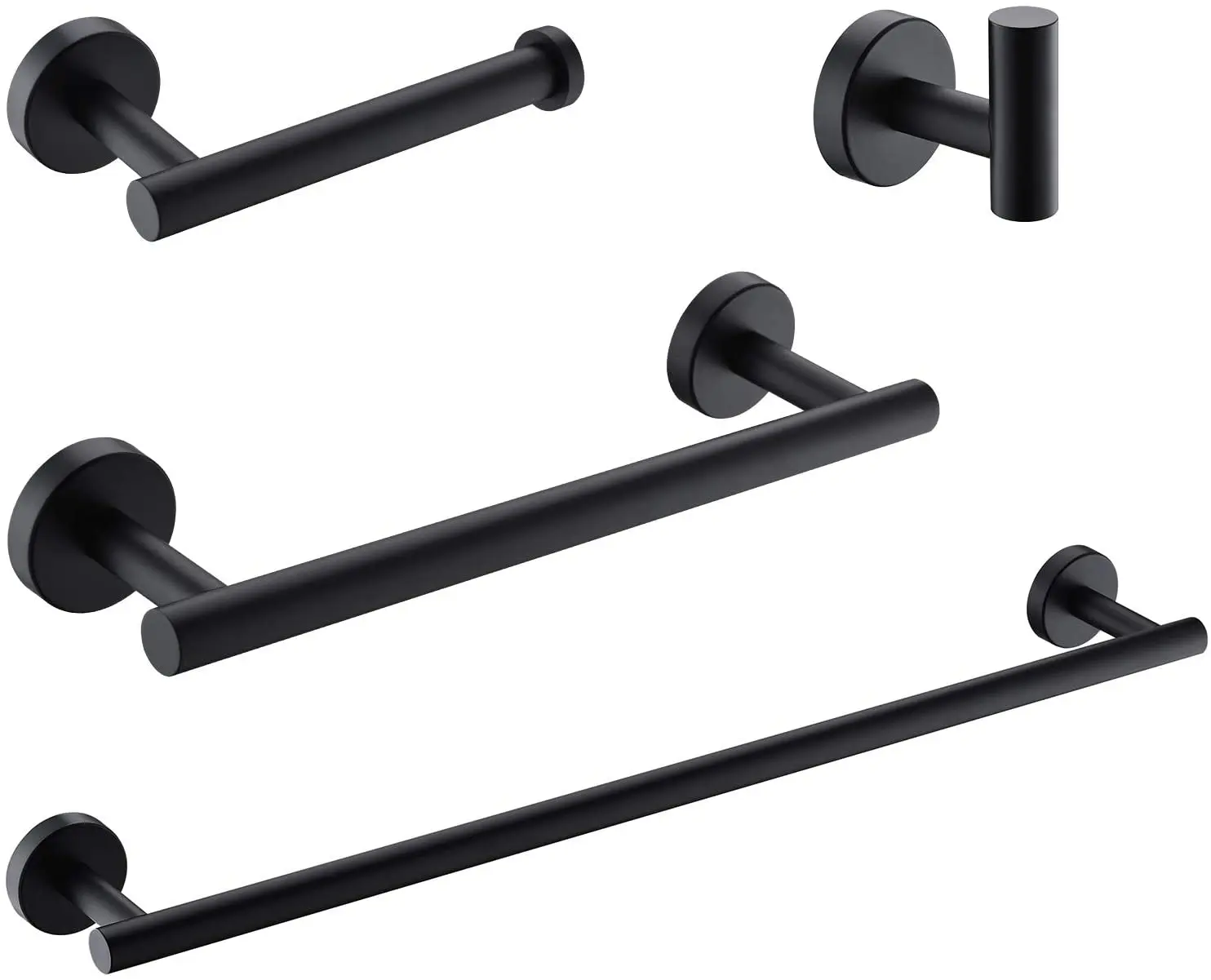 4 Piece Bathroom Towel Bar Set Matte Black Stainless Steel Bathroom Hardware Set Bathroom Accessories Kit Wall Mounted 
4 Piece Bathroom Towel Bar Set Matte Black Stainless Steel Bathroom Hardware Set Bathroom Accessories Kit Wall Mounted