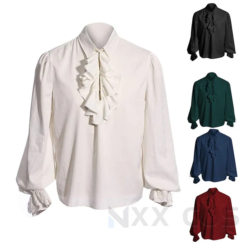 Christmas Mens Medieval Shirts Poet's Renaissance Cosplay Costume Viking Pirate Captain Lace Up Ruffle Tops Sand Collar Shirt
Christmas Mens Medieval Shirts Poet's Renaissance Cosplay Costume Viking Pirate Captain Lace Up Ruffle Tops Sand Collar Shirt
