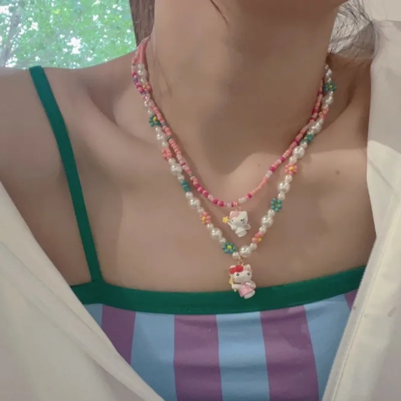 Cartoon Sanrio Girl Heart Hello Kitty Kuromi Clavicle Chain Necklace Cute Doll Pendant Y2k Beaded Necklace Jewelry Accessories
Cartoon Sanrio Girl Heart Hello Kitty Kuromi Clavicle Chain Necklace Cute Doll Pendant Y2k Beaded Necklace Jewelry Accessories
