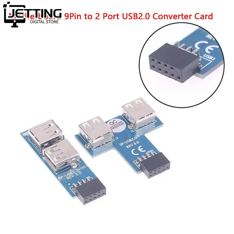 

Usb-хаб 9Pin ПК Внутренняя Материнская плата USB 2,0 концентратор от 9pin до 2 портов USB A Разъем разделитель преобразователь печатная плата карта расширения