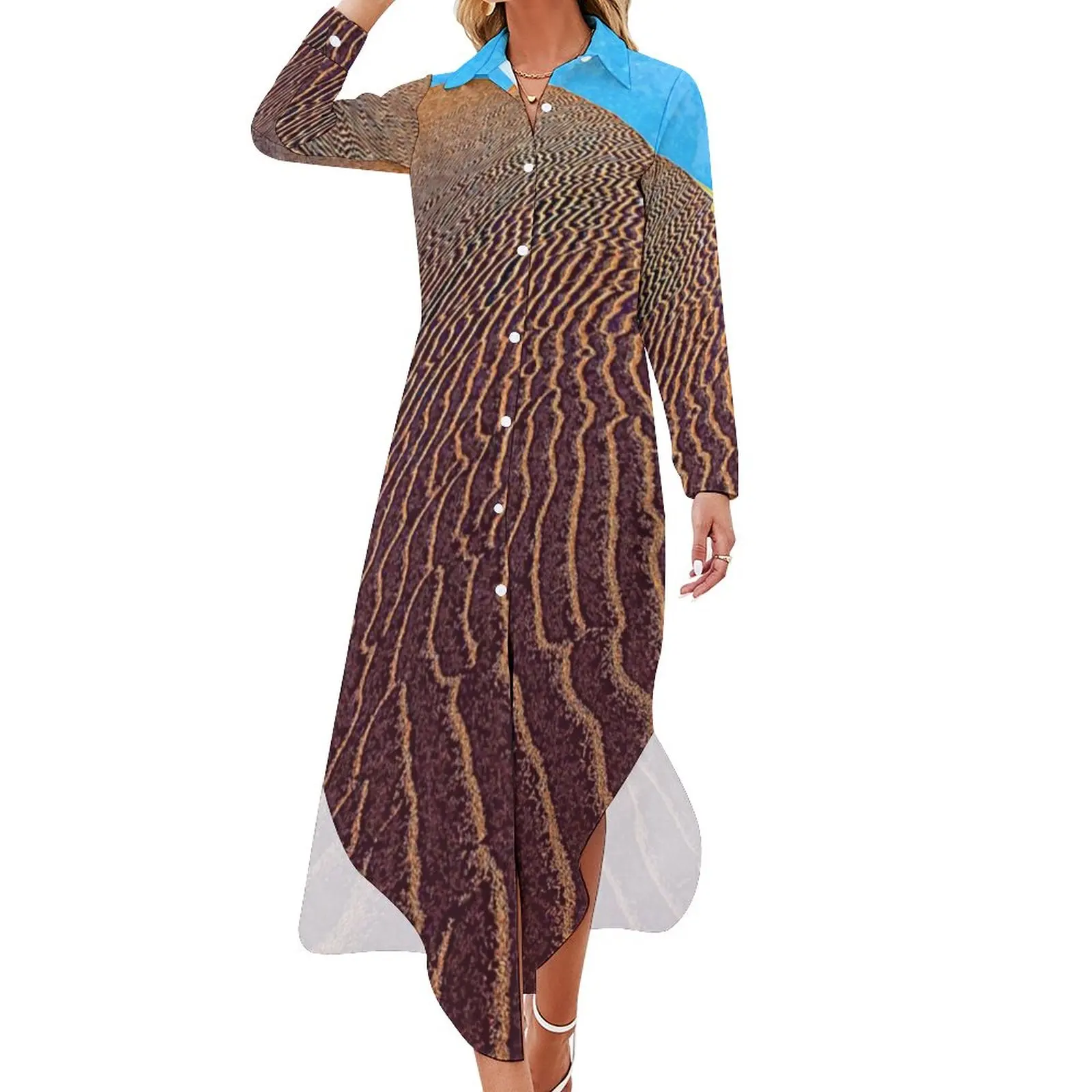 Шифоновое платье с V-образным вырезом и принтом
Шифоновое платье с V-образным вырезом и принтом