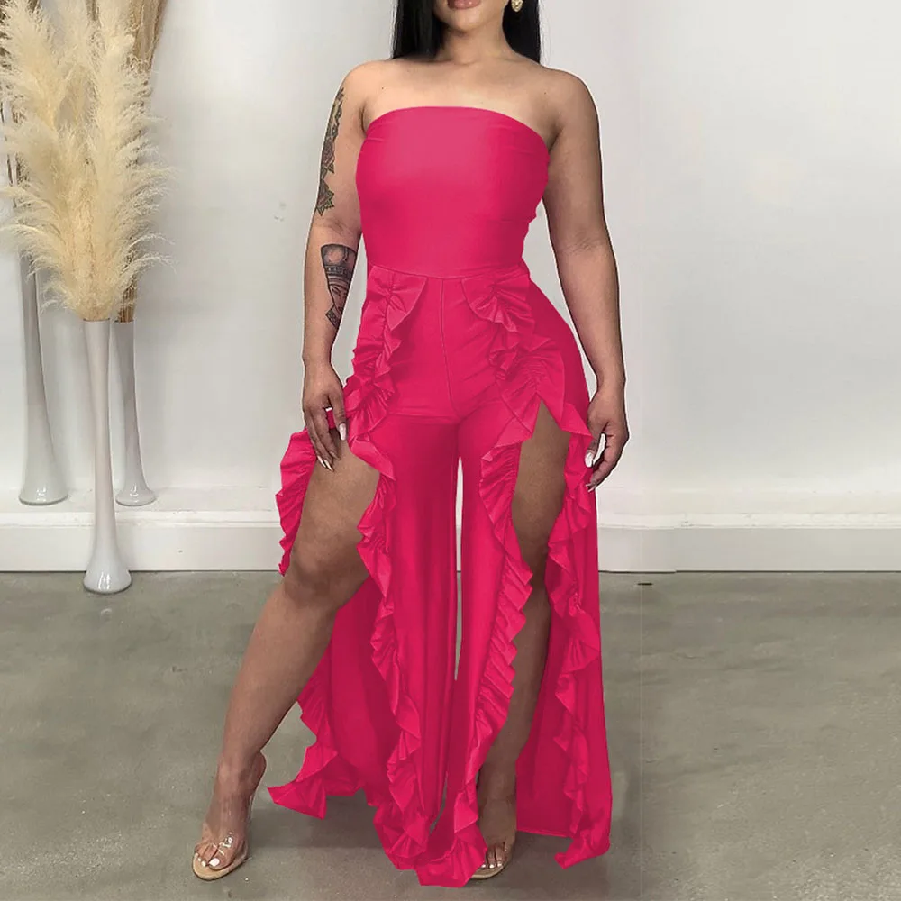 Solid Wrap Chest Ruffle Jumpsuit 2022 Hot Women Fashion Sexy Off The Shoulder Jumpsuit Slit Jumpsuit Women Female Wear
Solid Wrap Chest Ruffle Jumpsuit 2022 Hot Women Fashion Sexy Off The Shoulder Jumpsuit Slit Jumpsuit Women Female Wear
