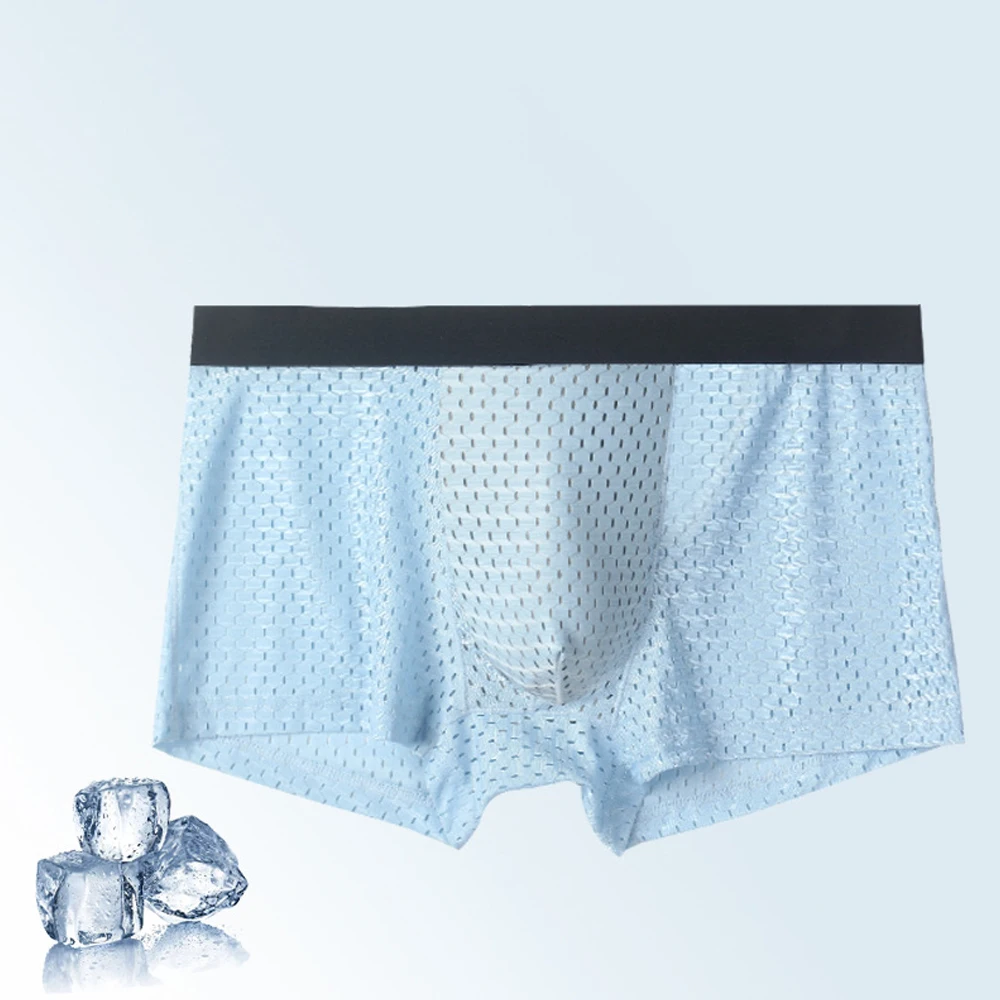 Men Ice Silk Sexy Boxer Summer Mesh Breathable Soft Brief Pouch Underwear Quick Dry Underpants Flexible Super-elastic Boxershort
Men Ice Silk Sexy Boxer Summer Mesh Breathable Soft Brief Pouch Underwear Quick Dry Underpants Flexible Super-elastic Boxershort