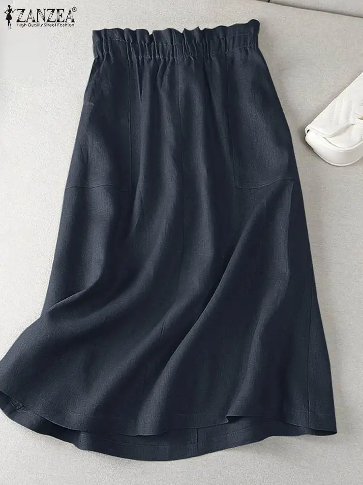 ZANZEA Summer Vintage Solid Mid-calf Skirts Women Elastic Waist Cotton Party Skirt Robe Femme Jupe Casual A-line Faldas Saia
ZANZEA Summer Vintage Solid Mid-calf Skirts Women Elastic Waist Cotton Party Skirt Robe Femme Jupe Casual A-line Faldas Saia