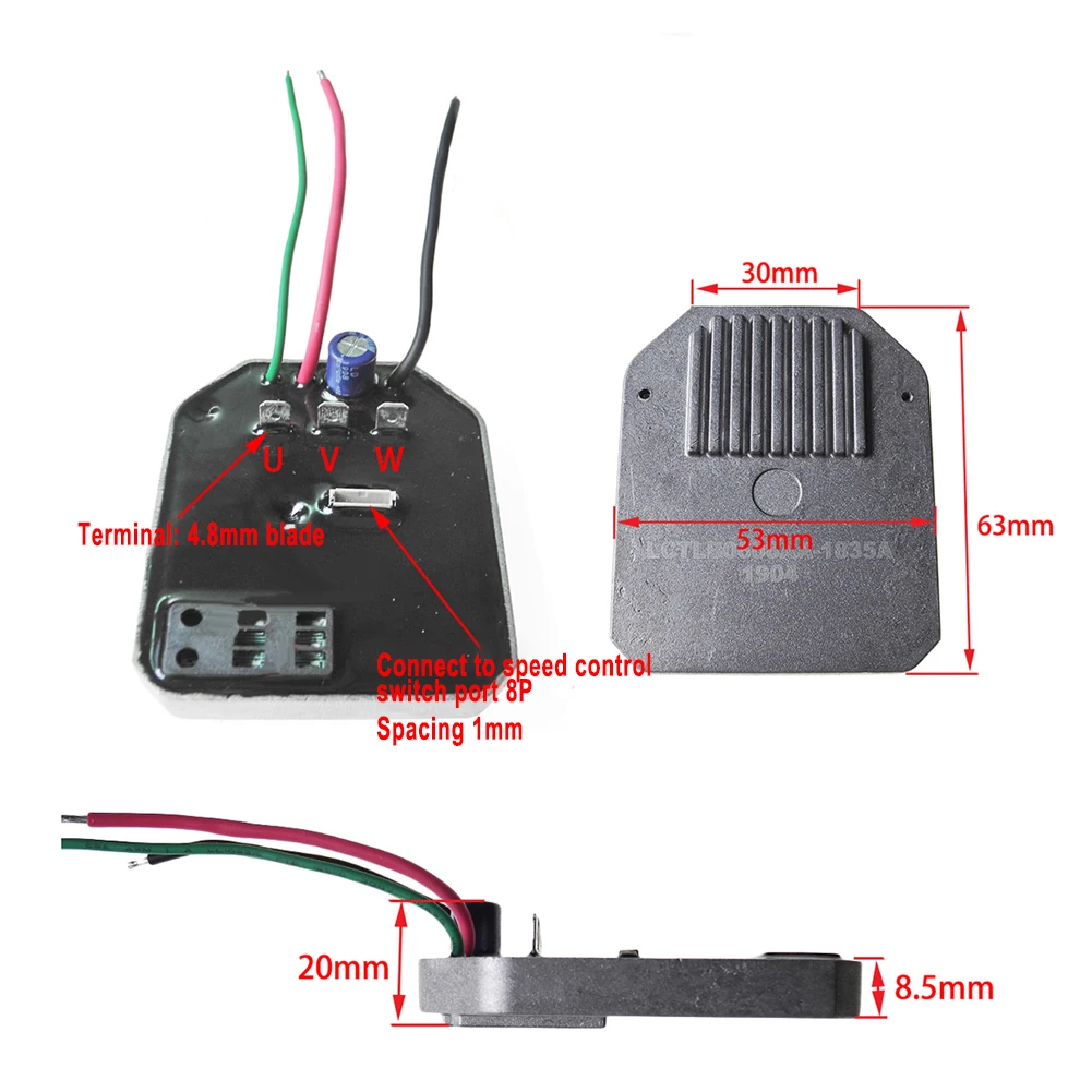 Industrial Tools Controller Motor DC15V-24V Forward&reverse 1 Pcs Accessories Brushless Controller Brushless Drill
Industrial Tools Controller Motor DC15V-24V Forward&reverse 1 Pcs Accessories Brushless Controller Brushless Drill
