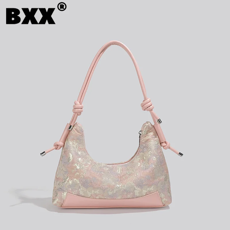

[BXX] Fashion Embroidery Bag For Women Patchwork Contrast Color Niche Design One Shoulder Underarm Bags 2023 New Tide 8CY190