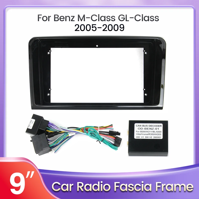 9 Inch Car Radio Fascias for MERCEDE BENZ ML W164 2006-2010 Dashboard Installation Trim Kit Frame Stereo Panel GPS Player Bezel
9 Inch Car Radio Fascias for MERCEDE BENZ ML W164 2006-2010 Dashboard Installation Trim Kit Frame Stereo Panel GPS Player Bezel