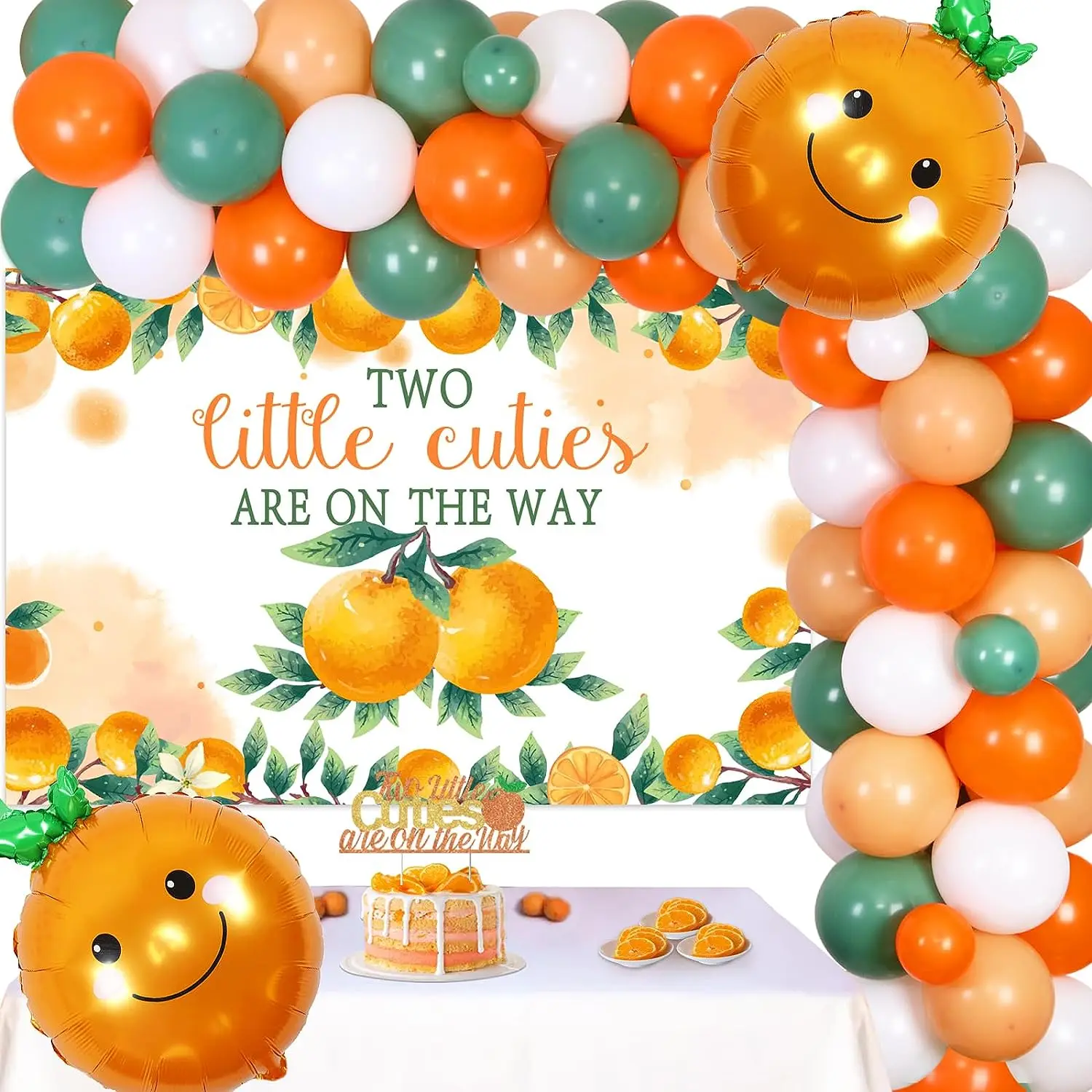 Tangerine Baby Shower Decorations for Twins Two Little Cuties Are on The Way Backdrop Orange Balloon Arch Kit Party Supplies
Tangerine Baby Shower Decorations for Twins Two Little Cuties Are on The Way Backdrop Orange Balloon Arch Kit Party Supplies