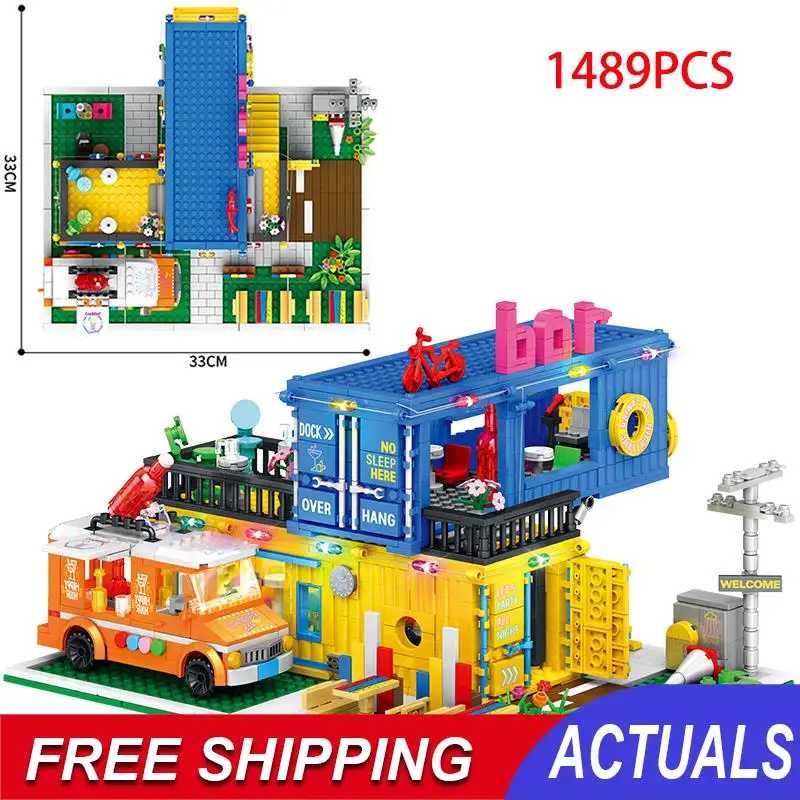 1489pcs City Street View Container Bar Assembling Model Building Blocks Architecture Sets Classic Mini Moc Bricks Toys Kids Gift
1489pcs City Street View Container Bar Assembling Model Building Blocks Architecture Sets Classic Mini Moc Bricks Toys Kids Gift