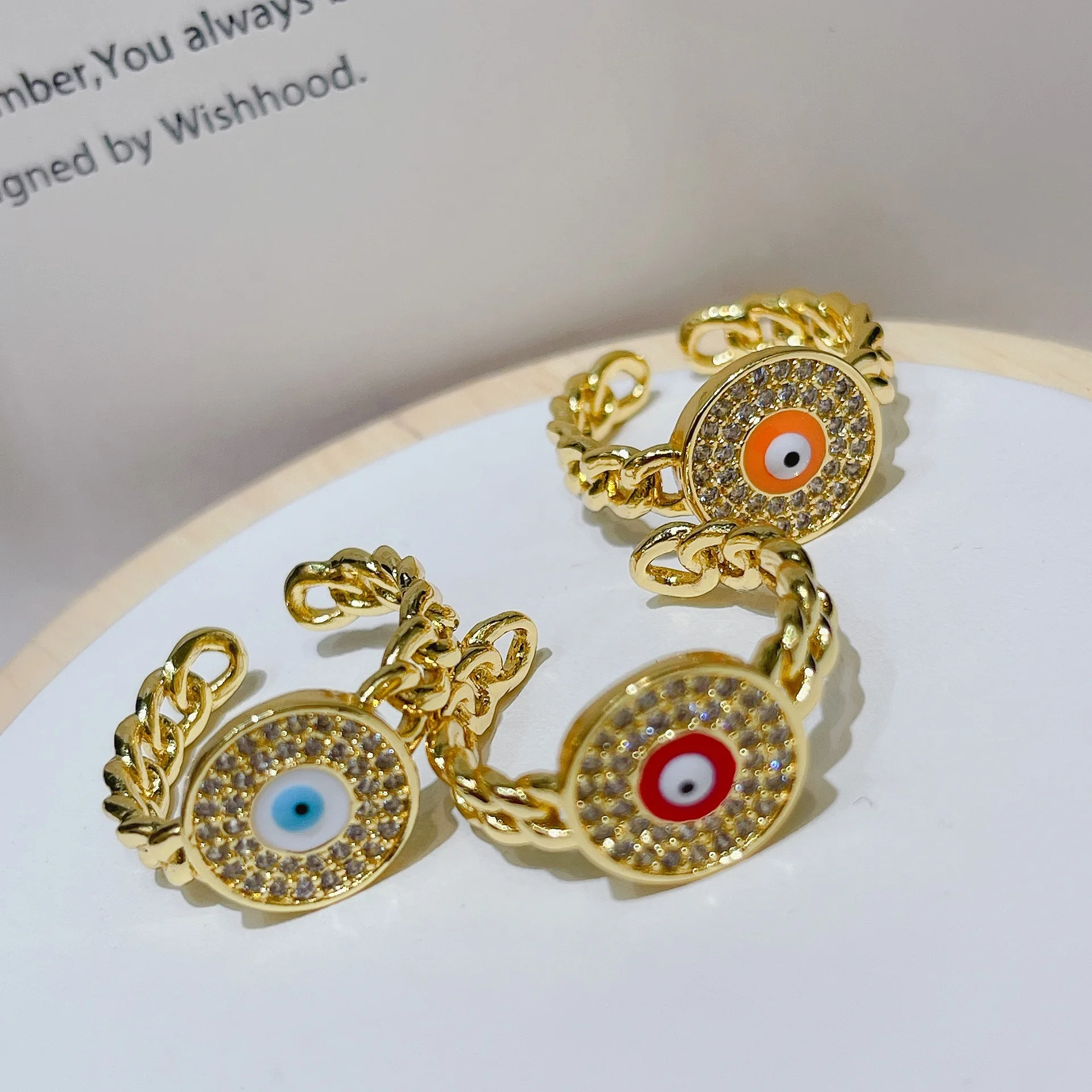 JENZIEE Adjustable Retro personality colored zircon round eyes Finger Rings for Women Girls Turkey Devil's Eye Open Ring Jewelry
JENZIEE Adjustable Retro personality colored zircon round eyes Finger Rings for Women Girls Turkey Devil's Eye Open Ring Jewelry