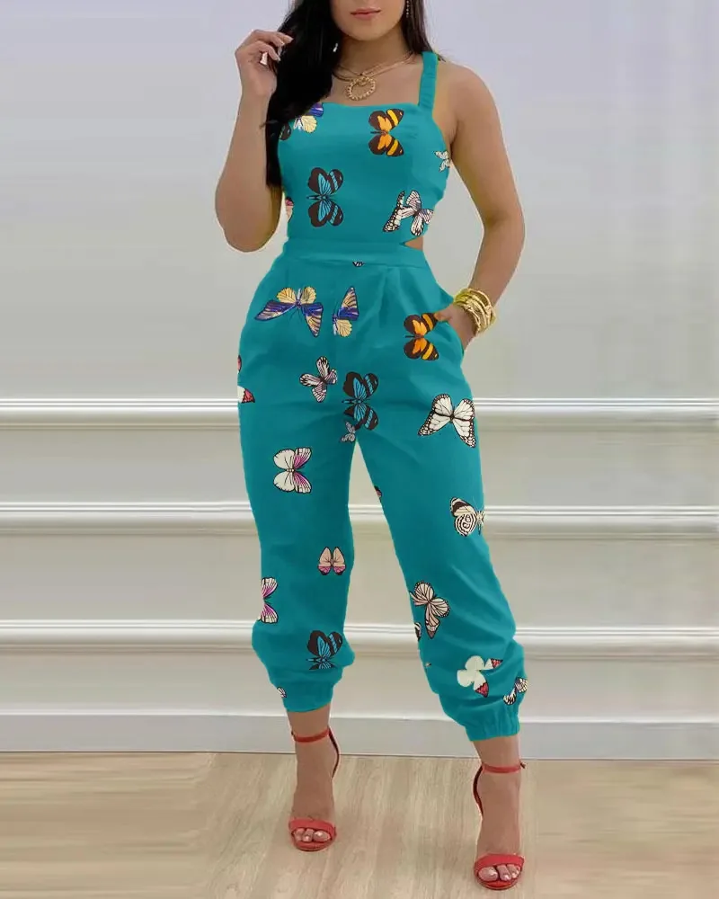 Women's jumpsuits monos para mujer Autumn Sexy Print Backless Fashion Butterfly Print Slim Strap Off tulum conjunto mujer
Women's jumpsuits monos para mujer Autumn Sexy Print Backless Fashion Butterfly Print Slim Strap Off tulum conjunto mujer