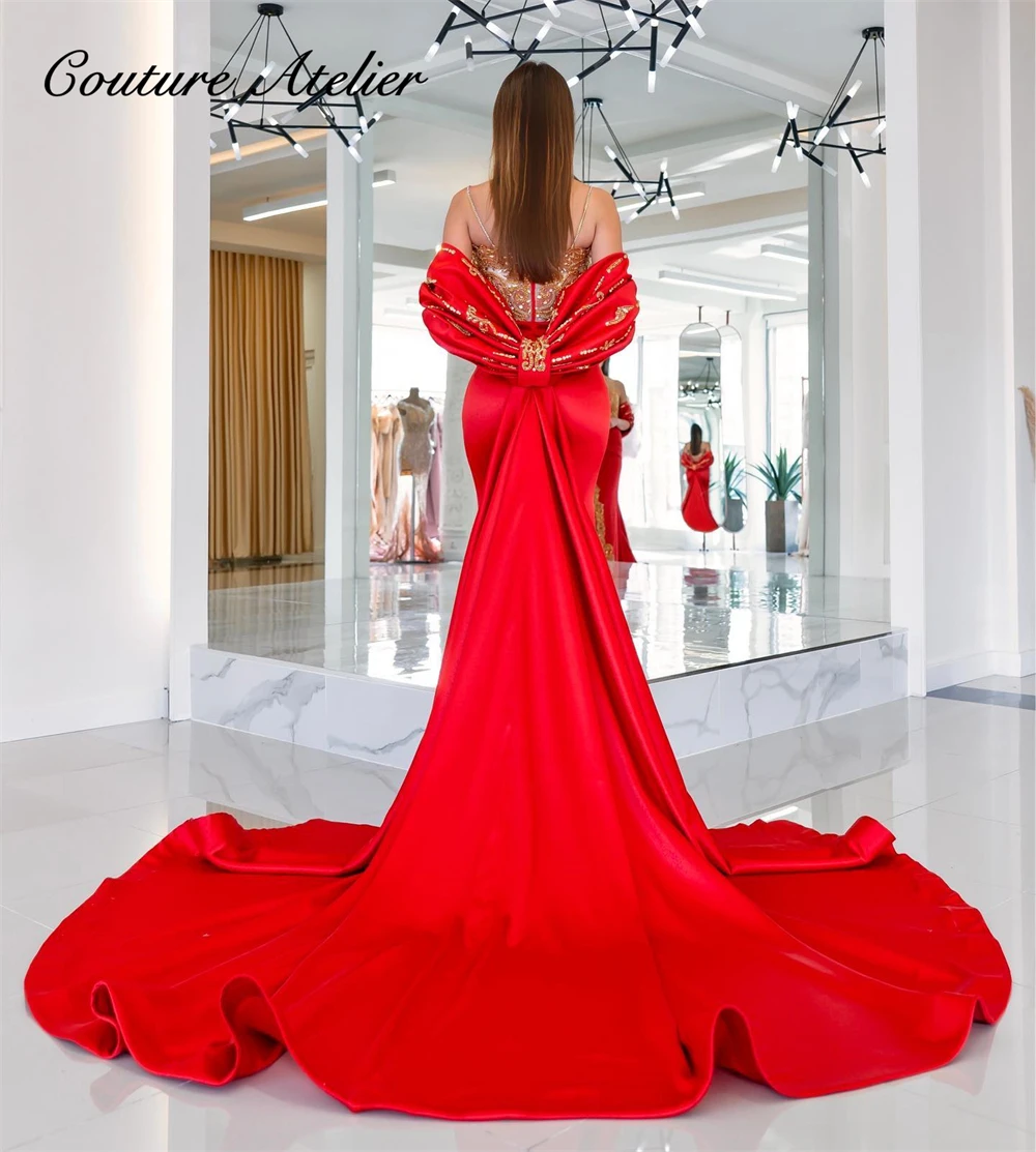 Luxury Dubai Gold Beaded Spaghetti Red Prom Dresses 2023 Long Train Slit Mermaid Wedding Party Dress Gala Gowns vestidos de fies
Luxury Dubai Gold Beaded Spaghetti Red Prom Dresses 2023 Long Train Slit Mermaid Wedding Party Dress Gala Gowns vestidos de fies