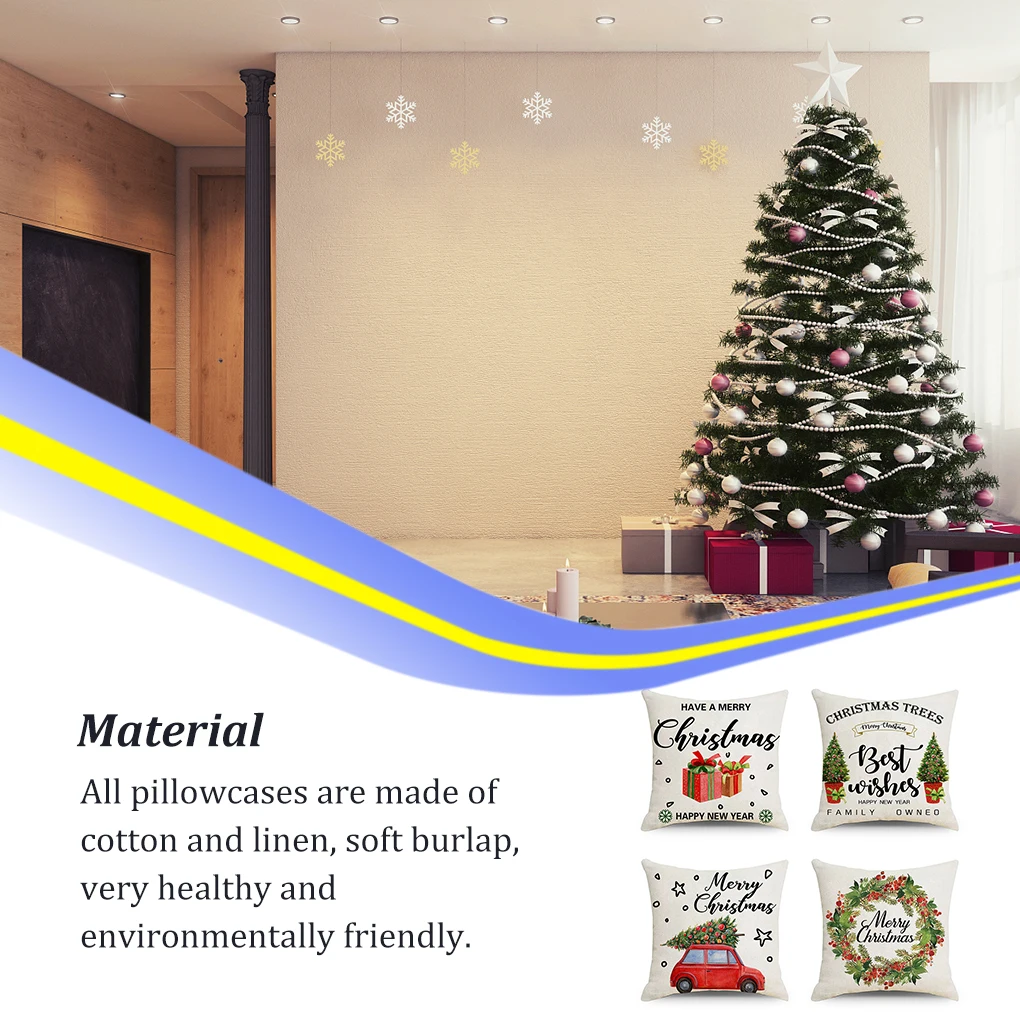 4 шт./компл. Рождественская наволочка для подушки, декоративный чехол для подушки, Новогодние декоративные наволочки для офисного дивана
4 шт./компл. Рождественская наволочка для подушки, декоративный чехол для подушки, Новогодние декоративные наволочки для офисного дивана