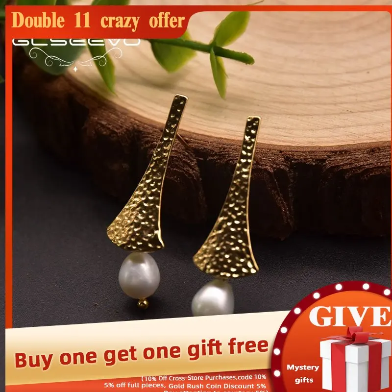 Glseevo Natural Freshwater Pearl Irregular Texture Fan Shaped Earrings Women's Party Fashion Simple Jewelry Gift GE1046K
Glseevo Natural Freshwater Pearl Irregular Texture Fan Shaped Earrings Women's Party Fashion Simple Jewelry Gift GE1046K