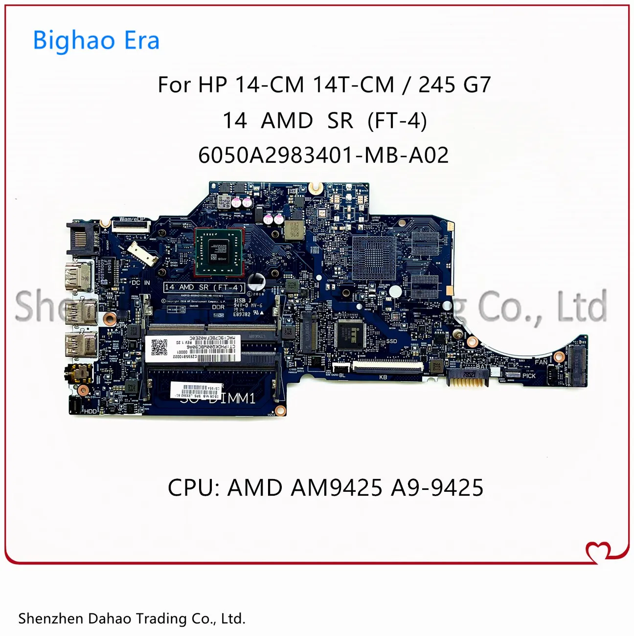 L23392-601 L23392-001 For HP 245 G7 14-CM 14-CM0002NS Laptop Motherboard With A9-9425 CPU 6050A2983401-MB-A02 DDR4 100% Tested
L23392-601 L23392-001 For HP 245 G7 14-CM 14-CM0002NS Laptop Motherboard With A9-9425 CPU 6050A2983401-MB-A02 DDR4 100% Tested