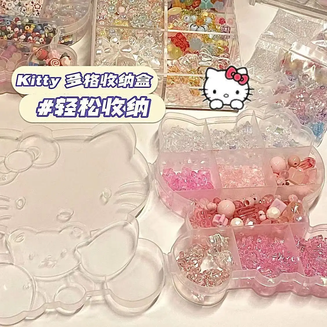 Sanrio Hello Kitty Plastic Jewelry Storage Box for Necklace Earring Pill Makeup Organizer Nail Beads Transparent Partition Case
Sanrio Hello Kitty Plastic Jewelry Storage Box for Necklace Earring Pill Makeup Organizer Nail Beads Transparent Partition Case