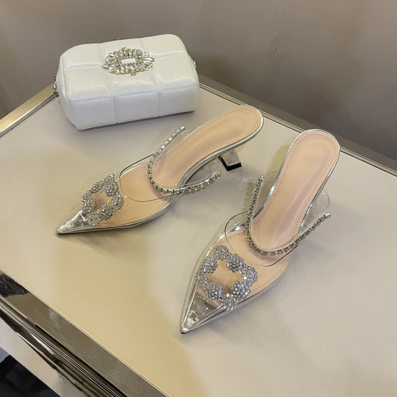 2022 New Mules Slippers Women High Heels Shoes Female Fashion Pointed Toe Rhinestone Shoes Ladies Casual Outdoor Slippers Pumps
2022 New Mules Slippers Women High Heels Shoes Female Fashion Pointed Toe Rhinestone Shoes Ladies Casual Outdoor Slippers Pumps
