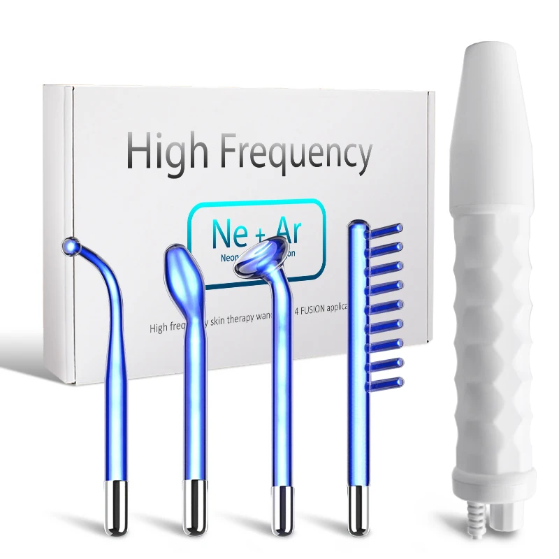 

High Frequency Facial Machine Electrotherapy Wand Glass FUSION Neon + Argon Wands Remove wrinkles Inflammation Acne Skin Spa