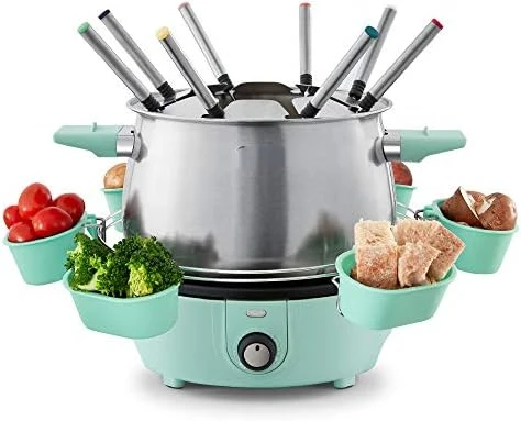 Steel Fondue Maker with Temperature Control, Fondue Forks, Cups, and , with Recipe Guide Included, 3-Quart, Non-Stick \u2013 Gre
Steel Fondue Maker with Temperature Control, Fondue Forks, Cups, and , with Recipe Guide Included, 3-Quart, Non-Stick \u2013 Gre