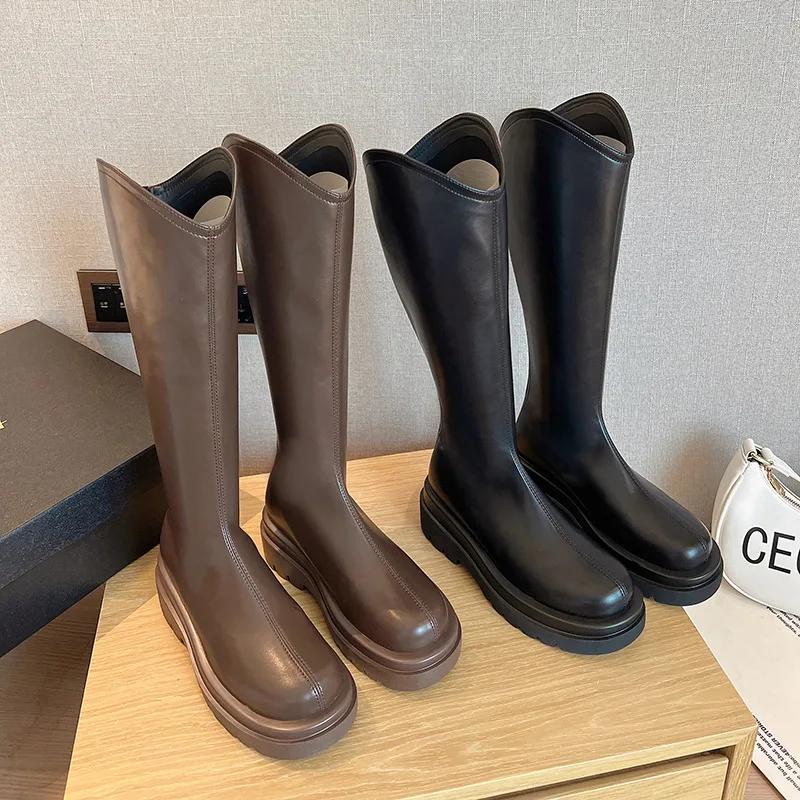 2022 Platform Women Long Boots Leather Ladies Zipper Knight Thick Sole Flats Shoes Fashion Winter High Heel Knee-high Boots
2022 Platform Women Long Boots Leather Ladies Zipper Knight Thick Sole Flats Shoes Fashion Winter High Heel Knee-high Boots