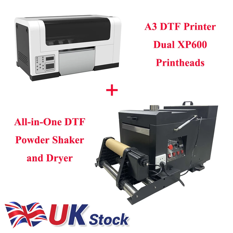 A3 DTF Printer Dual XP600 Printheads with Direct to Transfer Film Powder Shaker and Dryer Heating All-in-One Automatic Machine
A3 DTF Printer Dual XP600 Printheads with Direct to Transfer Film Powder Shaker and Dryer Heating All-in-One Automatic Machine
