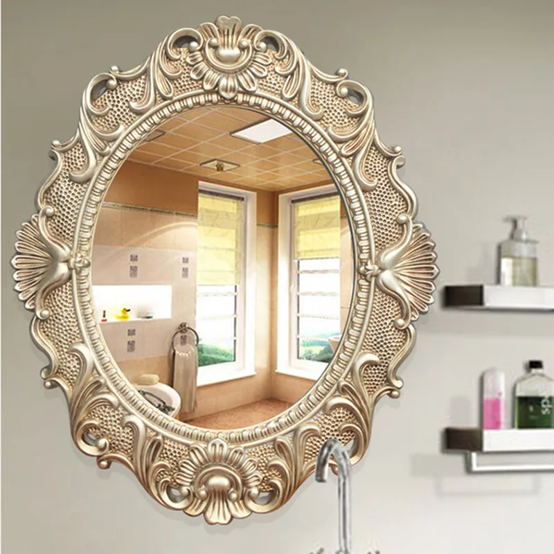 

Зеркальное зеркало для ванной комнаты в скандинавском стиле, винтажный зеркальный дизайн, овальное настенное крепление, зеркало для макияж...