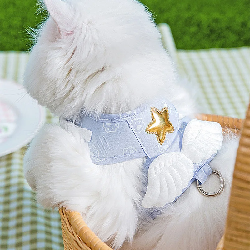 Pet Cat Harness Leash Set Dog Cute Angel Wings Vest with Traction Belt Breathable Outdoor Walking Chest Strap for Dogs Cats
Pet Cat Harness Leash Set Dog Cute Angel Wings Vest with Traction Belt Breathable Outdoor Walking Chest Strap for Dogs Cats