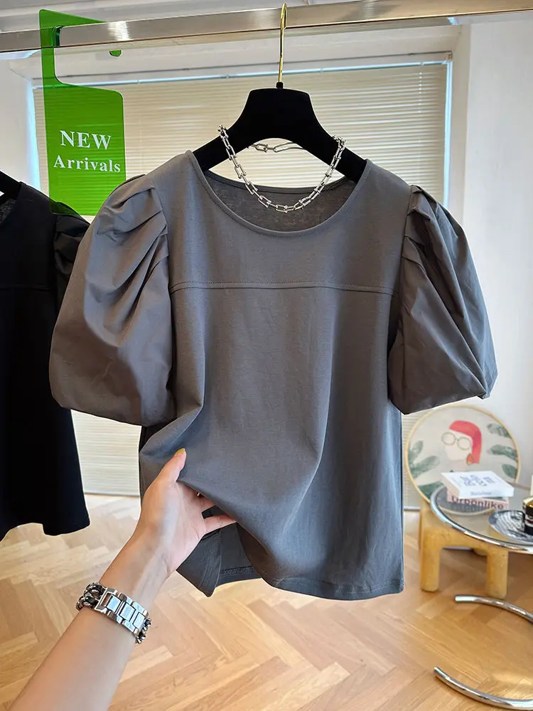 Summer New T-Shirts Causal O-neck Patchwork Puff Sleeve Shirts for Women Chic Korean Sweet Top
Summer New T-Shirts Causal O-neck Patchwork Puff Sleeve Shirts for Women Chic Korean Sweet Top