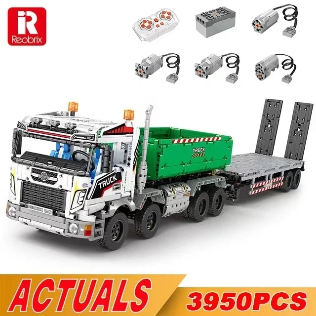 Electric Remote Control Technical Crane Truck Trailer Building Blocks MOC Carriage Hoist Power Engineering Car Bricks Toy Adults
Electric Remote Control Technical Crane Truck Trailer Building Blocks MOC Carriage Hoist Power Engineering Car Bricks Toy Adults