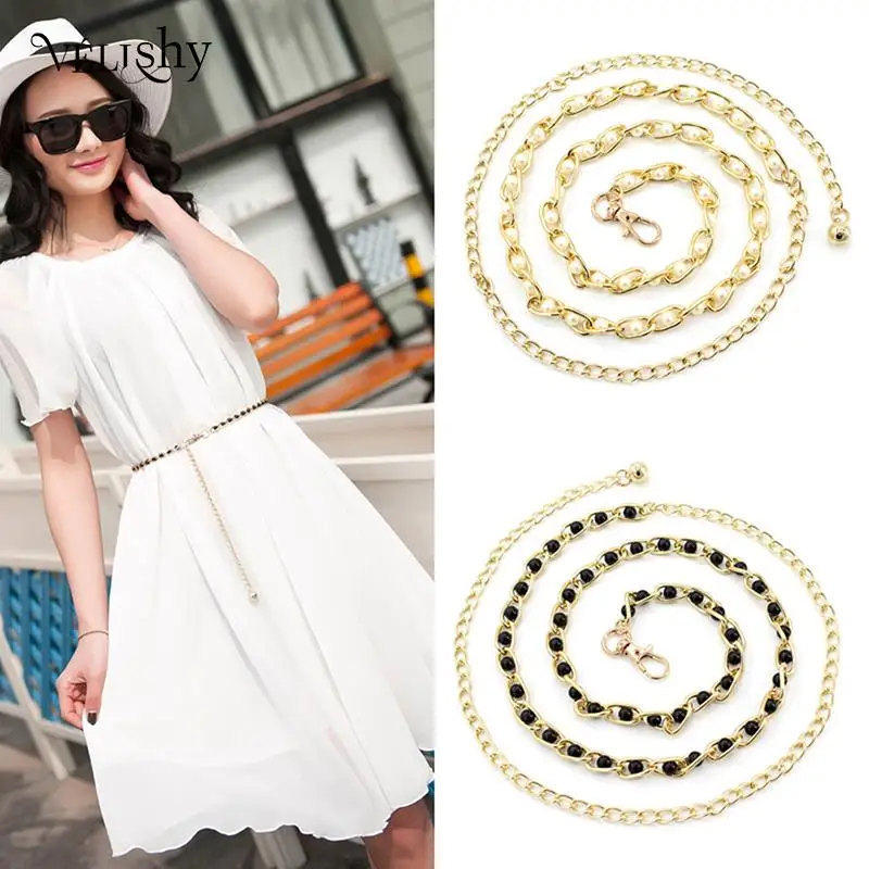 Women Strap Dress Belt Pearl Decorative Fashion Elegant Ladies Metal Adjustable Thin Ladies Waist Chain Clothess Accessories
Women Strap Dress Belt Pearl Decorative Fashion Elegant Ladies Metal Adjustable Thin Ladies Waist Chain Clothess Accessories