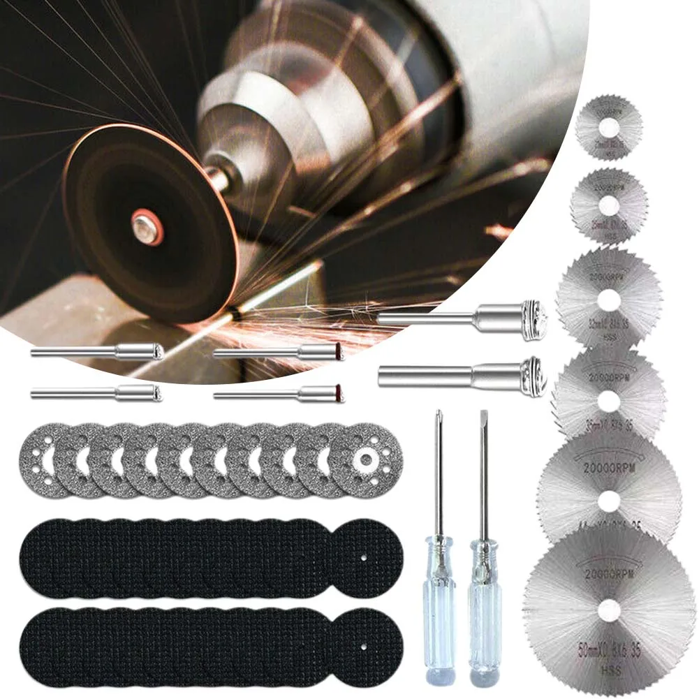 44Pcs/set Mini Diamond Cutting Disc HSS Circular Saw Blade Wood Metal Glass Grinding Wheel For SDremel Rotary Tool
44Pcs/set Mini Diamond Cutting Disc HSS Circular Saw Blade Wood Metal Glass Grinding Wheel For SDremel Rotary Tool