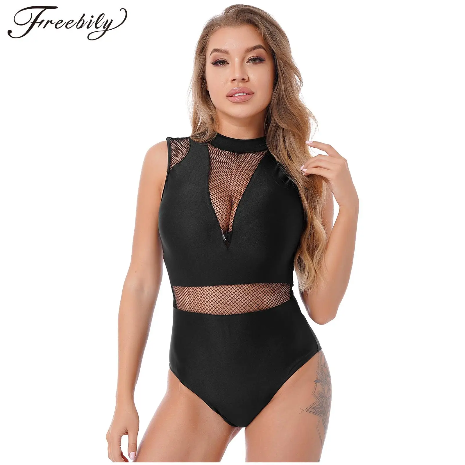 Backless Women Sleeveless Sheer Mesh Patchwork Leotard For Dancers Adult Gymnastics Leotards Open Back Ballet Dance Bodysuits
Backless Women Sleeveless Sheer Mesh Patchwork Leotard For Dancers Adult Gymnastics Leotards Open Back Ballet Dance Bodysuits