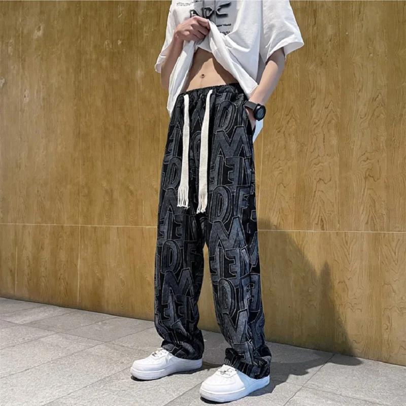 Mens Fashion Letter Printing Baggy Pants Spring/summer Vertical Tube Wide-leg Pants Harajuku Style Sweatpants Streetwear Pants
Mens Fashion Letter Printing Baggy Pants Spring/summer Vertical Tube Wide-leg Pants Harajuku Style Sweatpants Streetwear Pants