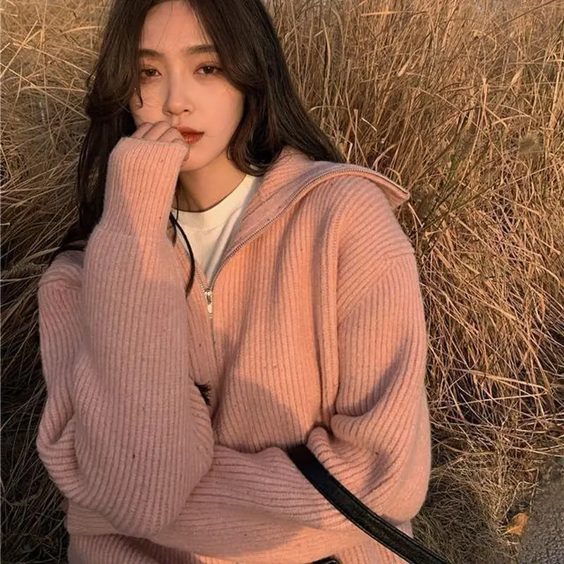 Outwear Tops Solid Sweater Cardigans Women 2022 Autumn Winter Elegant Lapel Thick Warm Knitted Cardigan Female Sweaters Simple
Outwear Tops Solid Sweater Cardigans Women 2022 Autumn Winter Elegant Lapel Thick Warm Knitted Cardigan Female Sweaters Simple