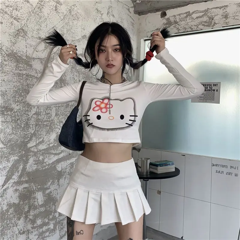 Kawaii Sanriod аниме хобби Китти Осень новинка с длинными рукавами короткий секционный открытый пупок Сексуальная футболка с принтом Женский Тонкий Топ
Kawaii Sanriod аниме хобби Китти Осень новинка с длинными рукавами короткий секционный открытый пупок Сексуальная футболка с принтом Женский Тонкий Топ