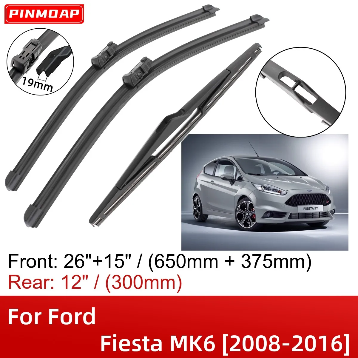 Щетки стеклоочистителя Передние Задние для Ford Fiesta MK6 2008-2016 26 дюймов + 15 дюймов + 12 дюймов, аксессуары для резака 2010 2011 2012 2013 2014 2015 2016
Щетки стеклоочистителя Передние Задние для Ford Fiesta MK6 2008-2016 26 дюймов + 15 дюймов + 12 дюймов, аксессуары для резака 2010 2011 2012 2013 2014 2015 2016