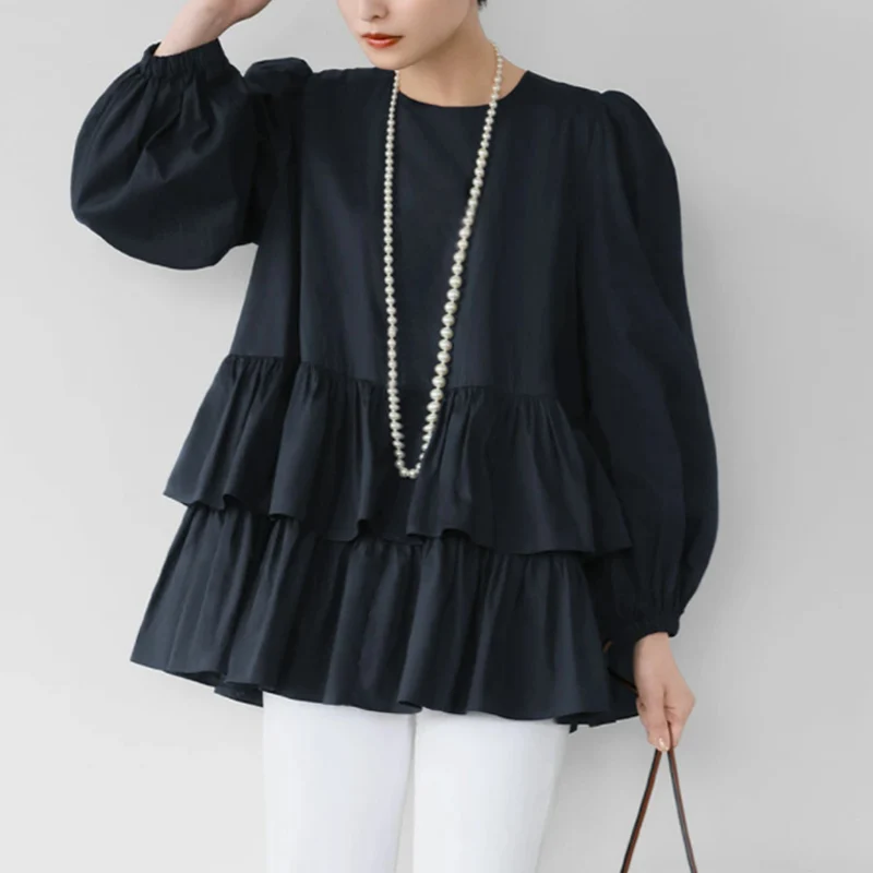 Japanese Shirts For Women Kawaii Blouses Or Tops Korean Pure Cotton Ruffles Blouse Woman Cake Layer Doll Loose Shirt 2023 Autumn
Japanese Shirts For Women Kawaii Blouses Or Tops Korean Pure Cotton Ruffles Blouse Woman Cake Layer Doll Loose Shirt 2023 Autumn