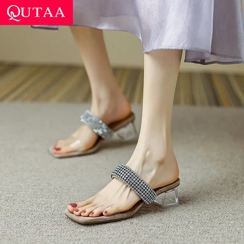 QUTAA 2022 Sequins Slingback Female Slides Summer Square Med Heel Crystal Square Toe Women Shoes Basic Sandals Big Size 34-42
QUTAA 2022 Sequins Slingback Female Slides Summer Square Med Heel Crystal Square Toe Women Shoes Basic Sandals Big Size 34-42